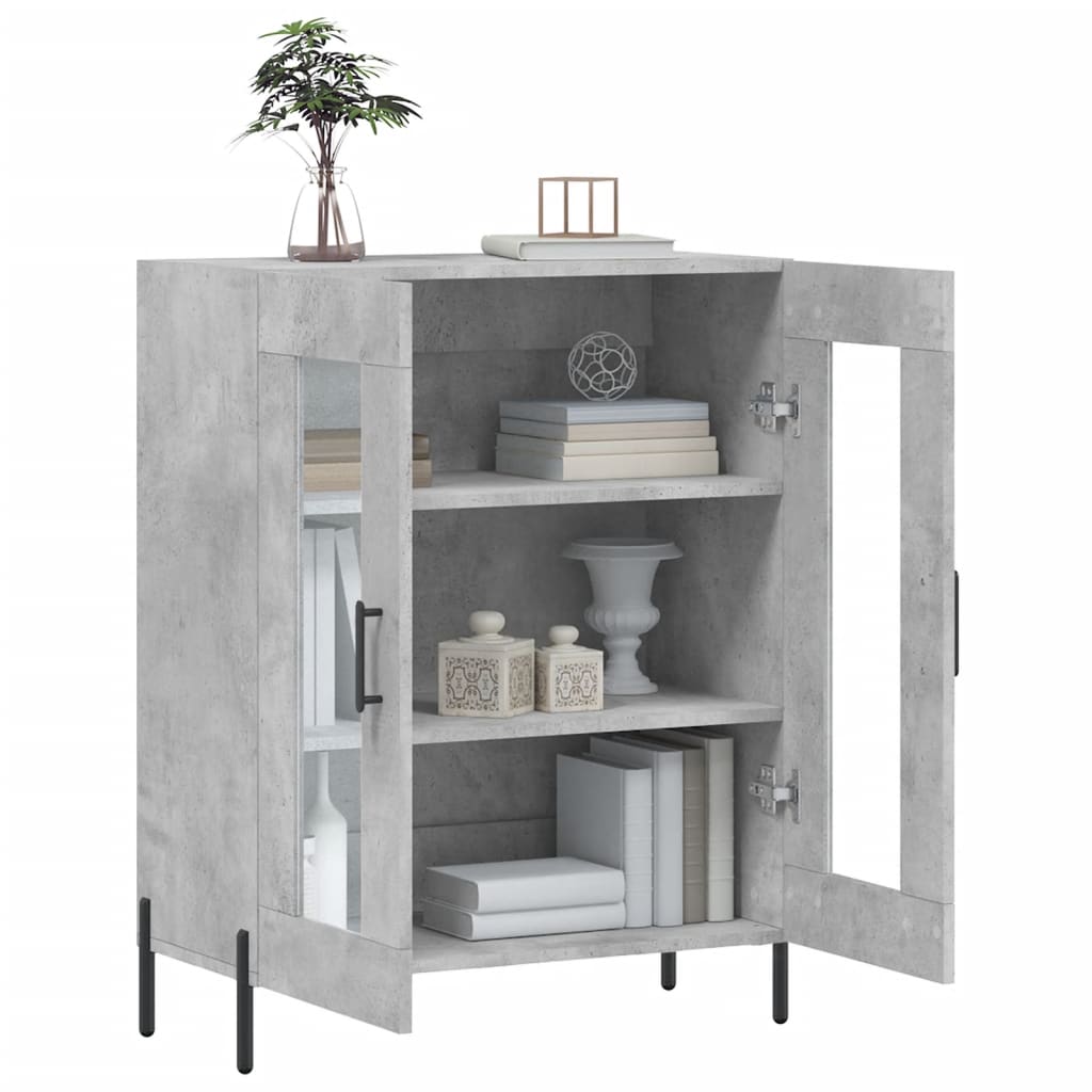 Dressoir 69,5x34x90 cm bewerkt hout betongrijs is nu te koop bij PeponiXL, paradijselijk wonen!