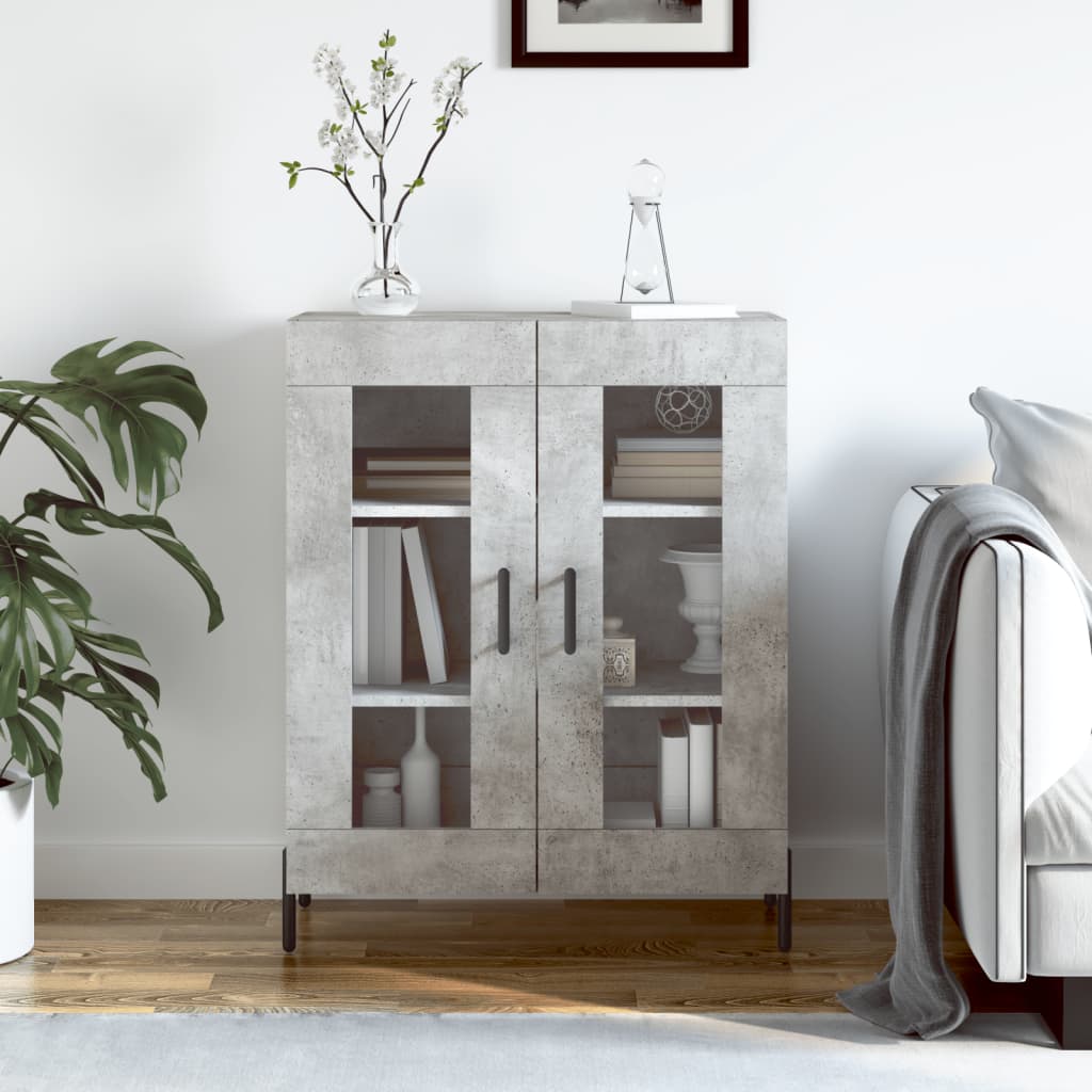 Dressoir 69,5x34x90 cm bewerkt hout betongrijs is nu te koop bij PeponiXL, paradijselijk wonen!