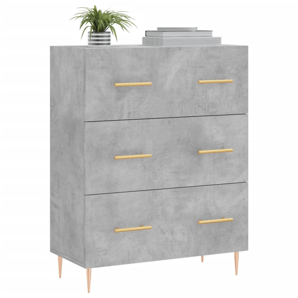Dressoir 69,5x34x90 cm bewerkt hout betongrijs is nu te koop bij PeponiXL, paradijselijk wonen!