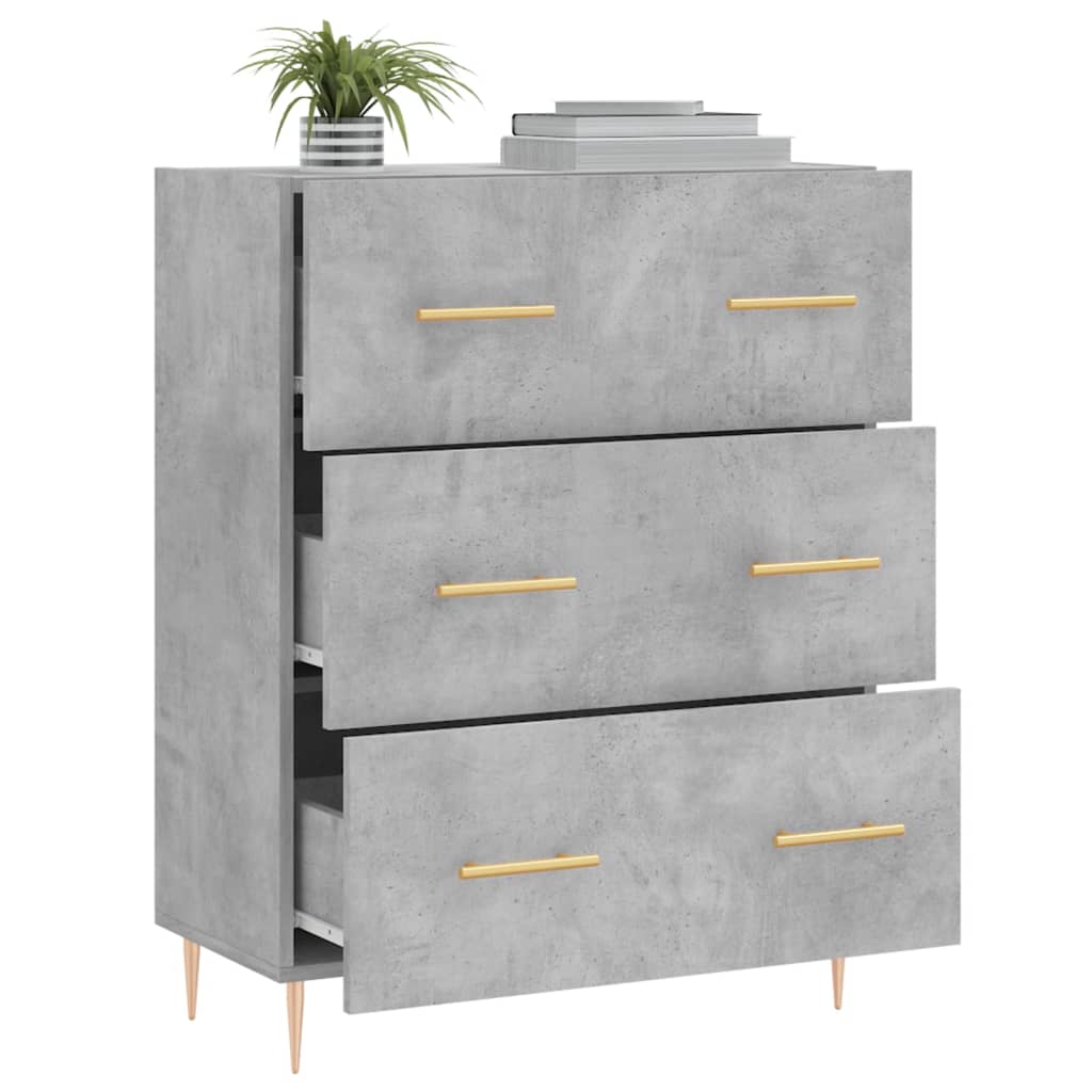Dressoir 69,5x34x90 cm bewerkt hout betongrijs is nu te koop bij PeponiXL, paradijselijk wonen!