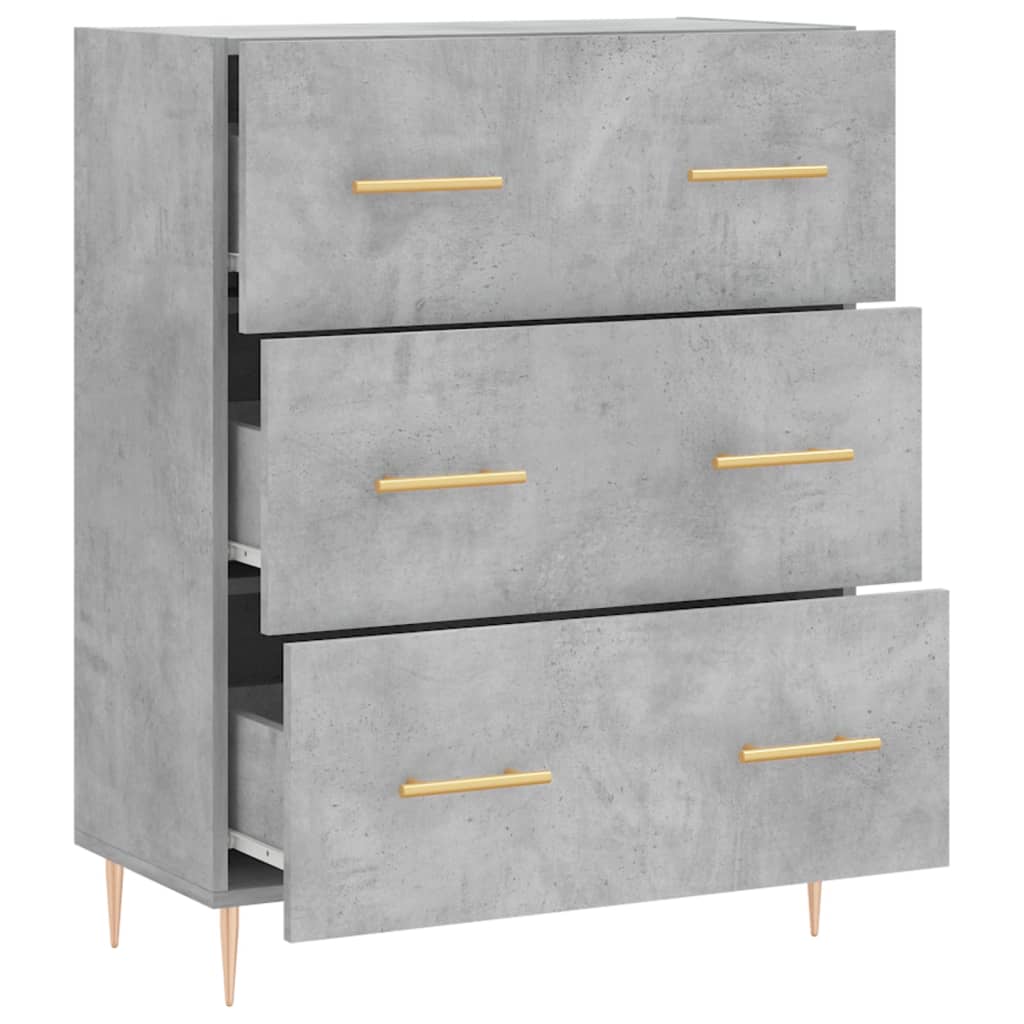 Dressoir 69,5x34x90 cm bewerkt hout betongrijs is nu te koop bij PeponiXL, paradijselijk wonen!