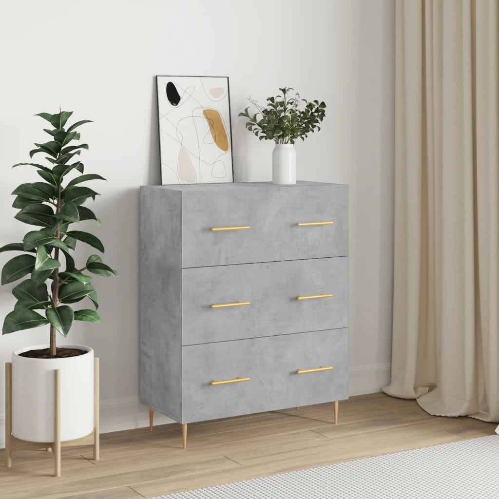 Dressoir 69,5x34x90 cm bewerkt hout betongrijs is nu te koop bij PeponiXL, paradijselijk wonen!