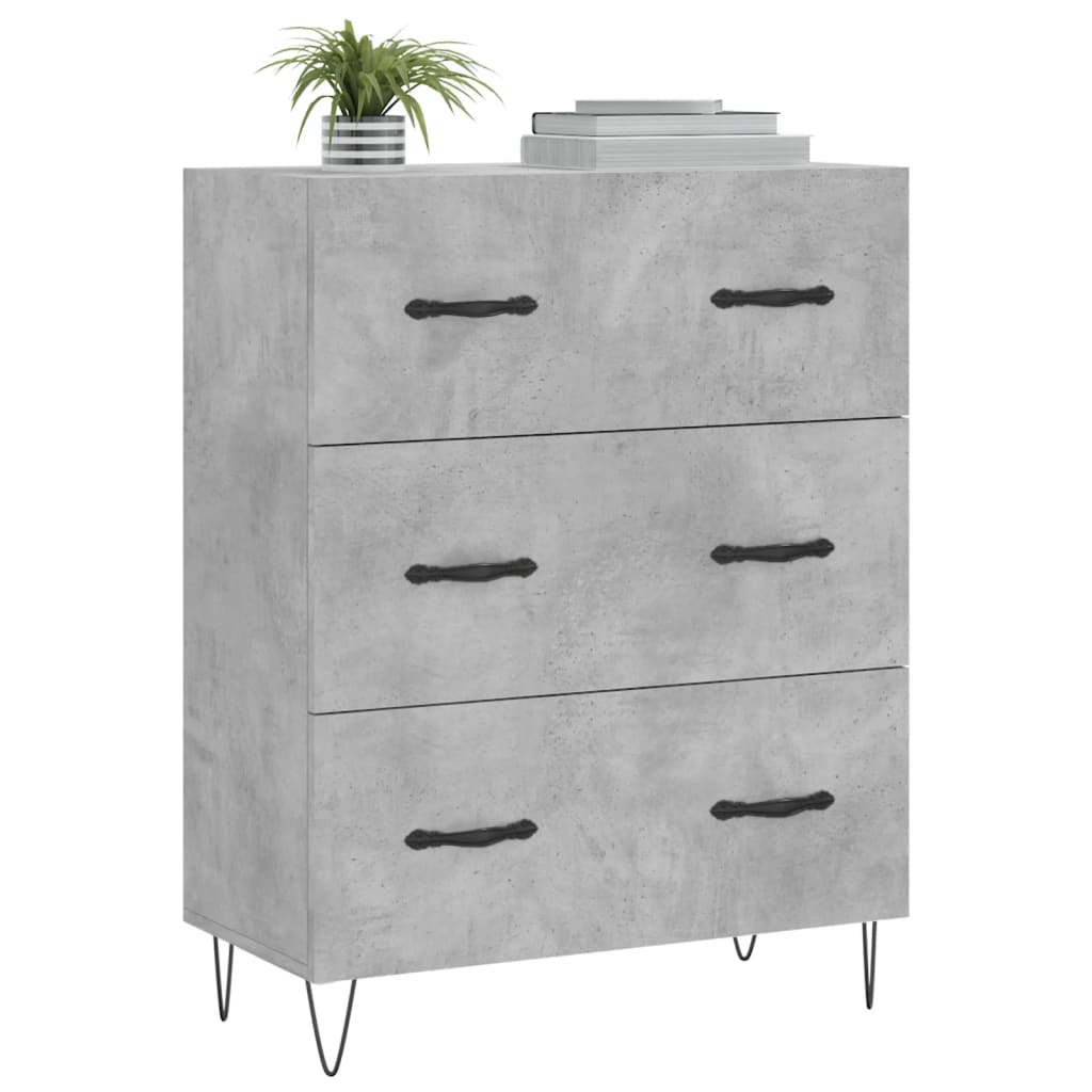 Dressoir 69,5x34x90 cm bewerkt hout betongrijs is nu te koop bij PeponiXL, paradijselijk wonen!