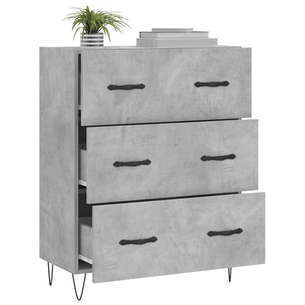 Dressoir 69,5x34x90 cm bewerkt hout betongrijs is nu te koop bij PeponiXL, paradijselijk wonen!