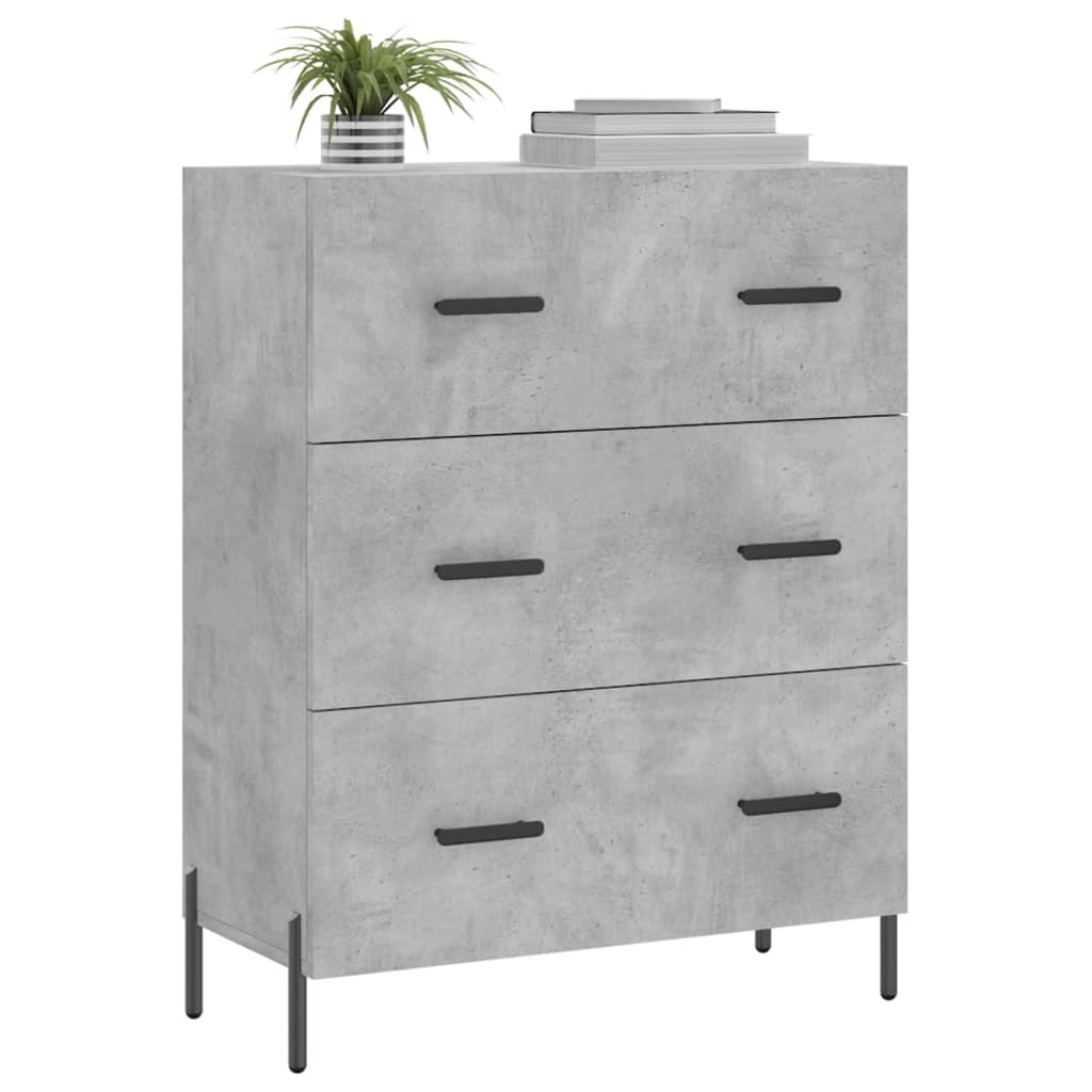 Dressoir 69,5x34x90 cm bewerkt hout betongrijs is nu te koop bij PeponiXL, paradijselijk wonen!