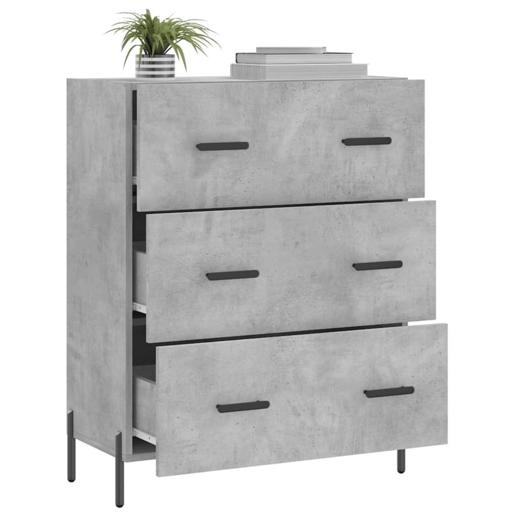Dressoir 69,5x34x90 cm bewerkt hout betongrijs is nu te koop bij PeponiXL, paradijselijk wonen!