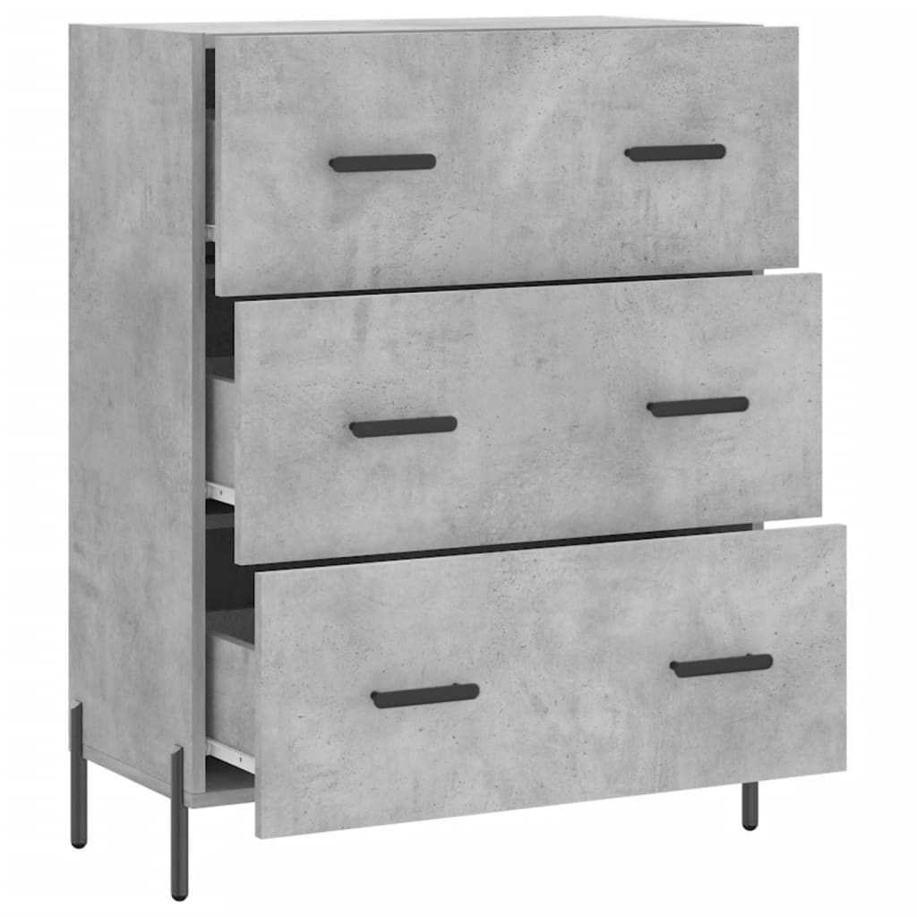 Dressoir 69,5x34x90 cm bewerkt hout betongrijs is nu te koop bij PeponiXL, paradijselijk wonen!