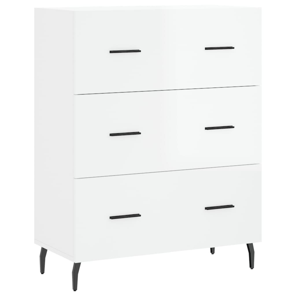 Dressoir 69,5x34x90 cm bewerkt hout hoogglans wit is nu te koop bij PeponiXL, paradijselijk wonen!