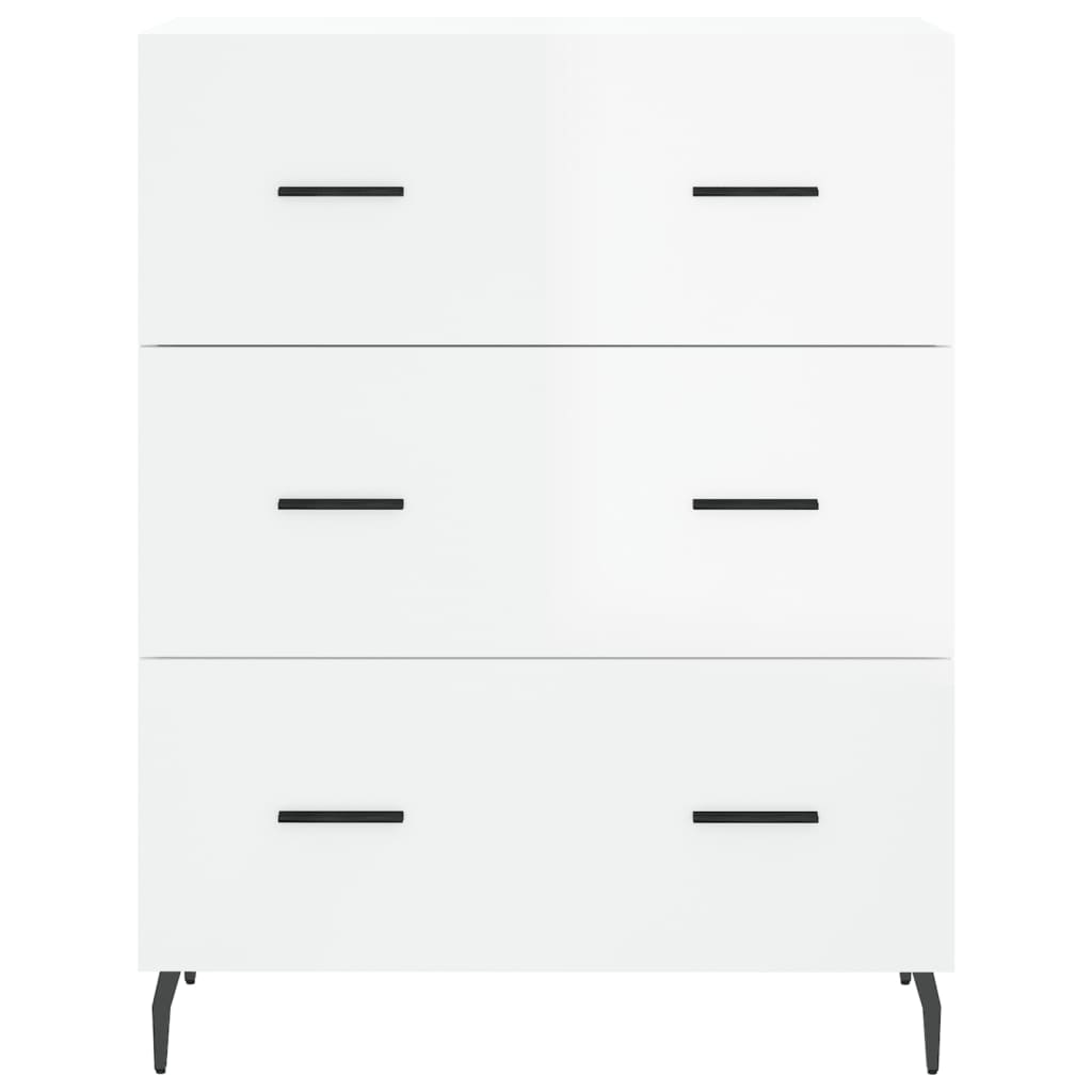 Dressoir 69,5x34x90 cm bewerkt hout hoogglans wit is nu te koop bij PeponiXL, paradijselijk wonen!