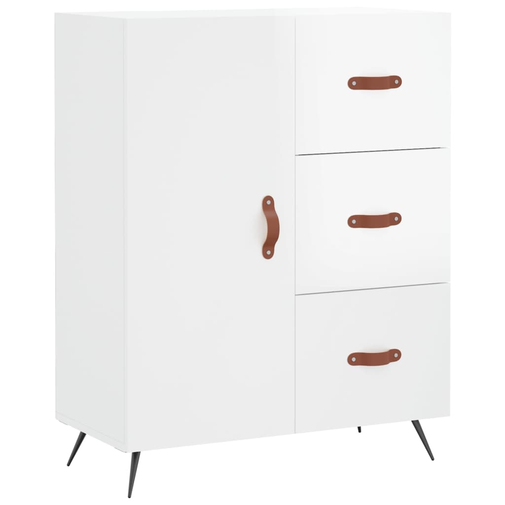 Dressoir 69,5x34x90 cm bewerkt hout hoogglans wit is nu te koop bij PeponiXL, paradijselijk wonen!