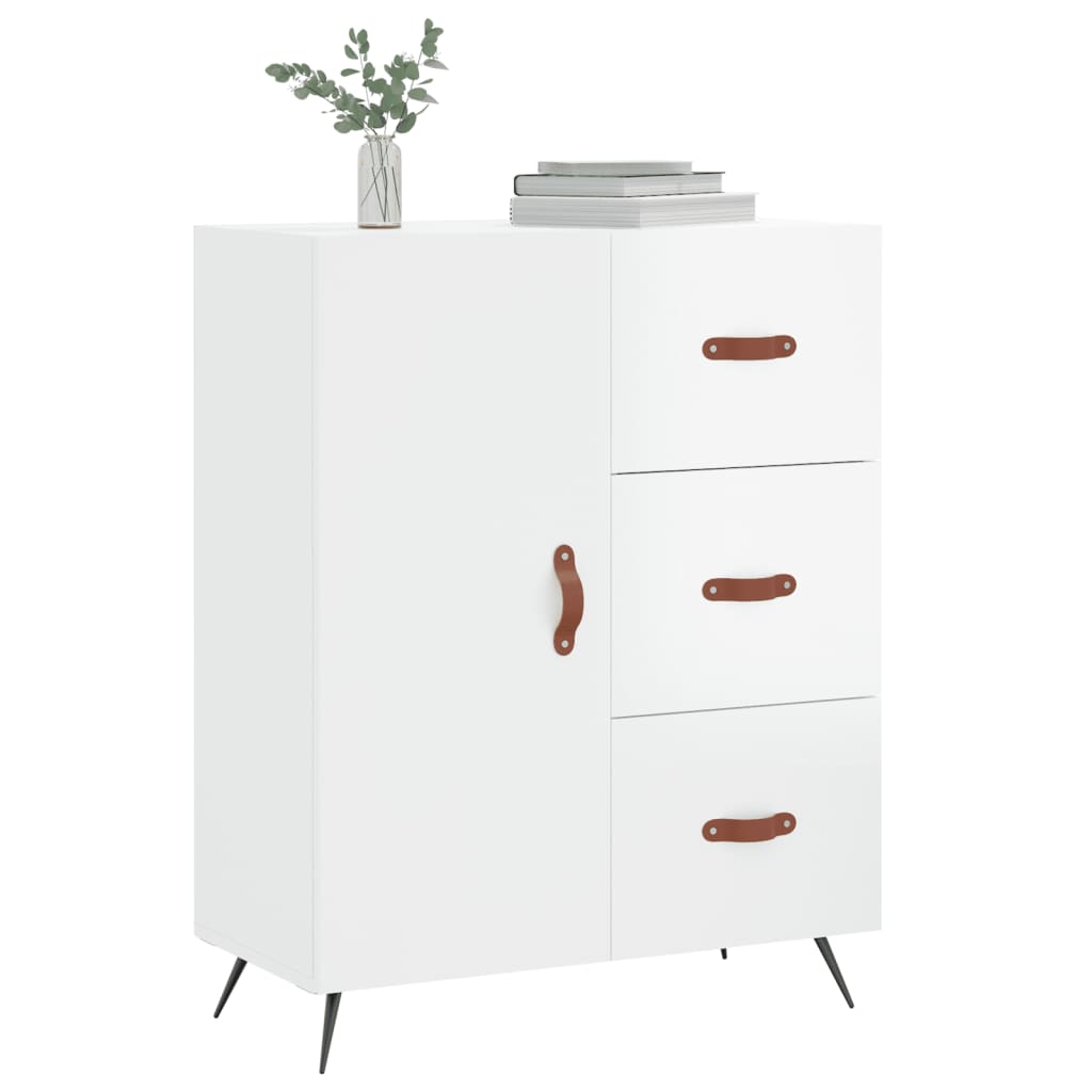 Dressoir 69,5x34x90 cm bewerkt hout hoogglans wit is nu te koop bij PeponiXL, paradijselijk wonen!