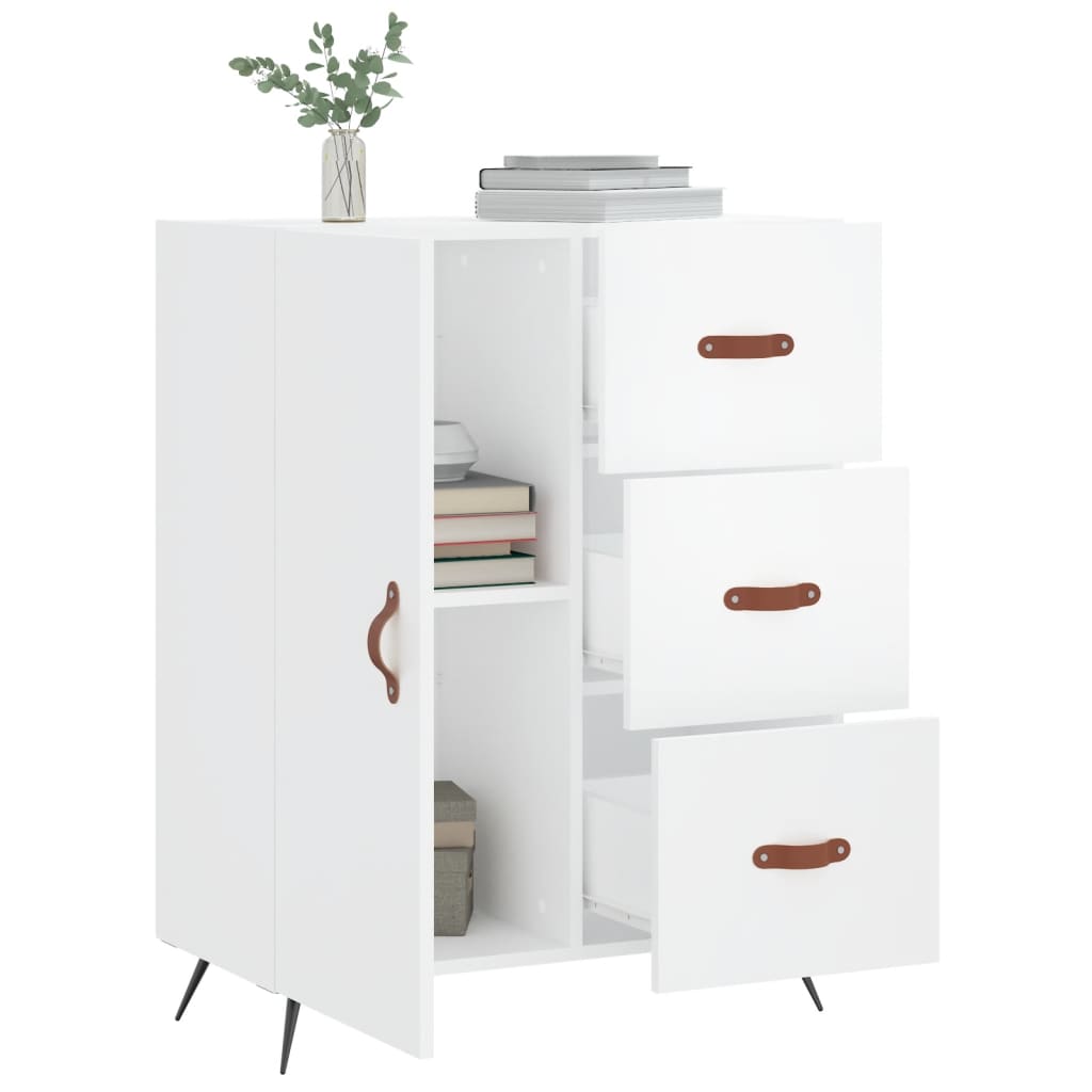Dressoir 69,5x34x90 cm bewerkt hout hoogglans wit is nu te koop bij PeponiXL, paradijselijk wonen!