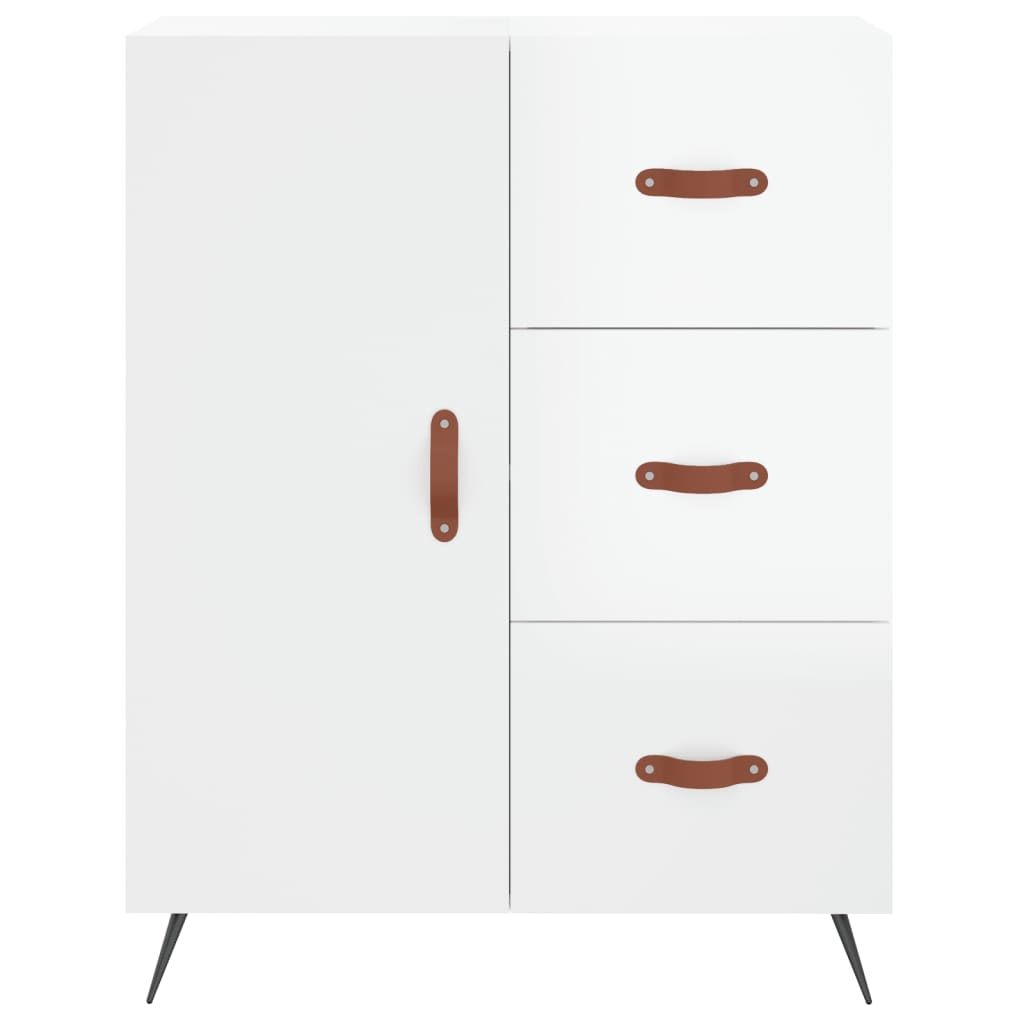 Dressoir 69,5x34x90 cm bewerkt hout hoogglans wit is nu te koop bij PeponiXL, paradijselijk wonen!