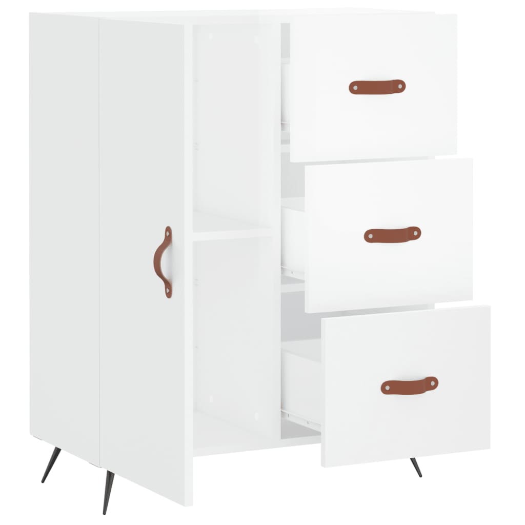 Dressoir 69,5x34x90 cm bewerkt hout hoogglans wit is nu te koop bij PeponiXL, paradijselijk wonen!