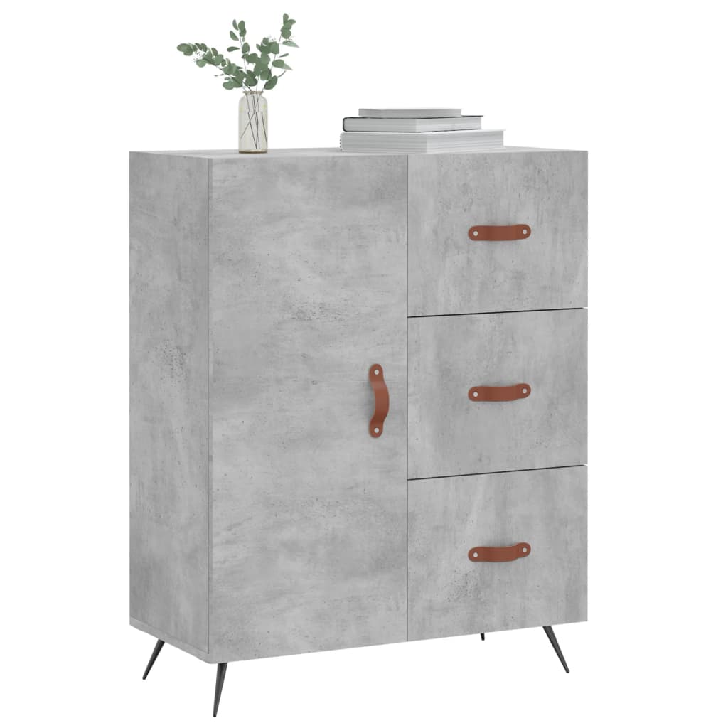 Dressoir 69,5x34x90 cm bewerkt hout betongrijs is nu te koop bij PeponiXL, paradijselijk wonen!