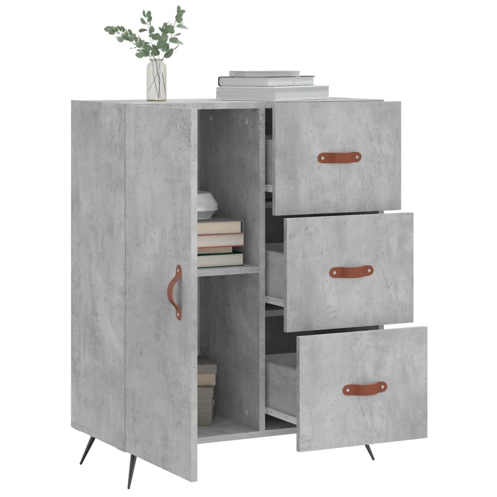 Dressoir 69,5x34x90 cm bewerkt hout betongrijs is nu te koop bij PeponiXL, paradijselijk wonen!