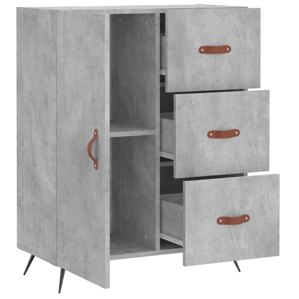 Dressoir 69,5x34x90 cm bewerkt hout betongrijs is nu te koop bij PeponiXL, paradijselijk wonen!