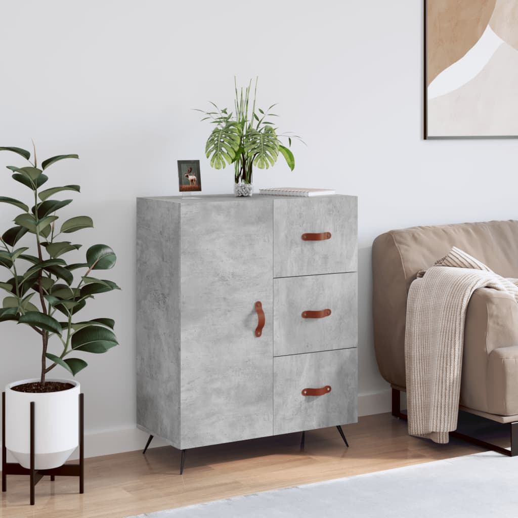 Dressoir 69,5x34x90 cm bewerkt hout betongrijs is nu te koop bij PeponiXL, paradijselijk wonen!