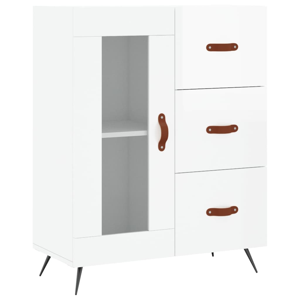 Dressoir 69,5x34x90 cm bewerkt hout hoogglans wit is nu te koop bij PeponiXL, paradijselijk wonen!