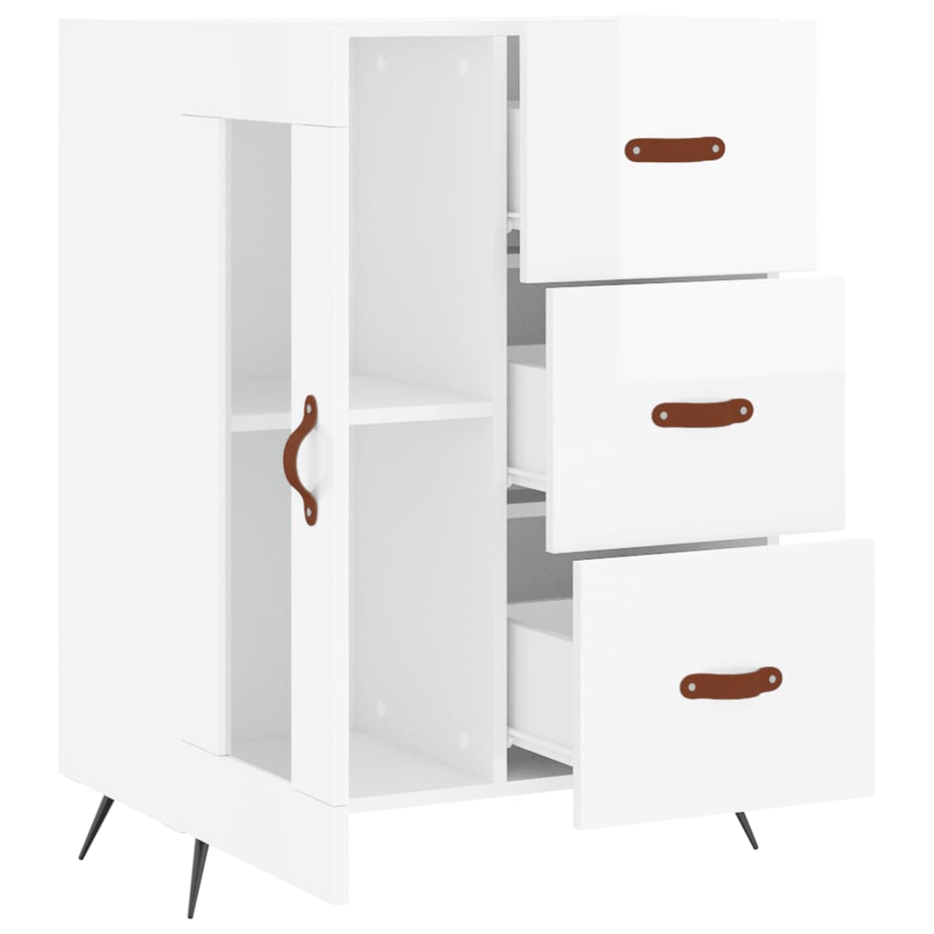 Dressoir 69,5x34x90 cm bewerkt hout hoogglans wit is nu te koop bij PeponiXL, paradijselijk wonen!
