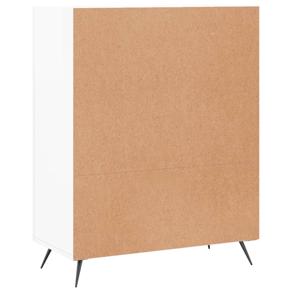 Dressoir 69,5x34x90 cm bewerkt hout hoogglans wit is nu te koop bij PeponiXL, paradijselijk wonen!