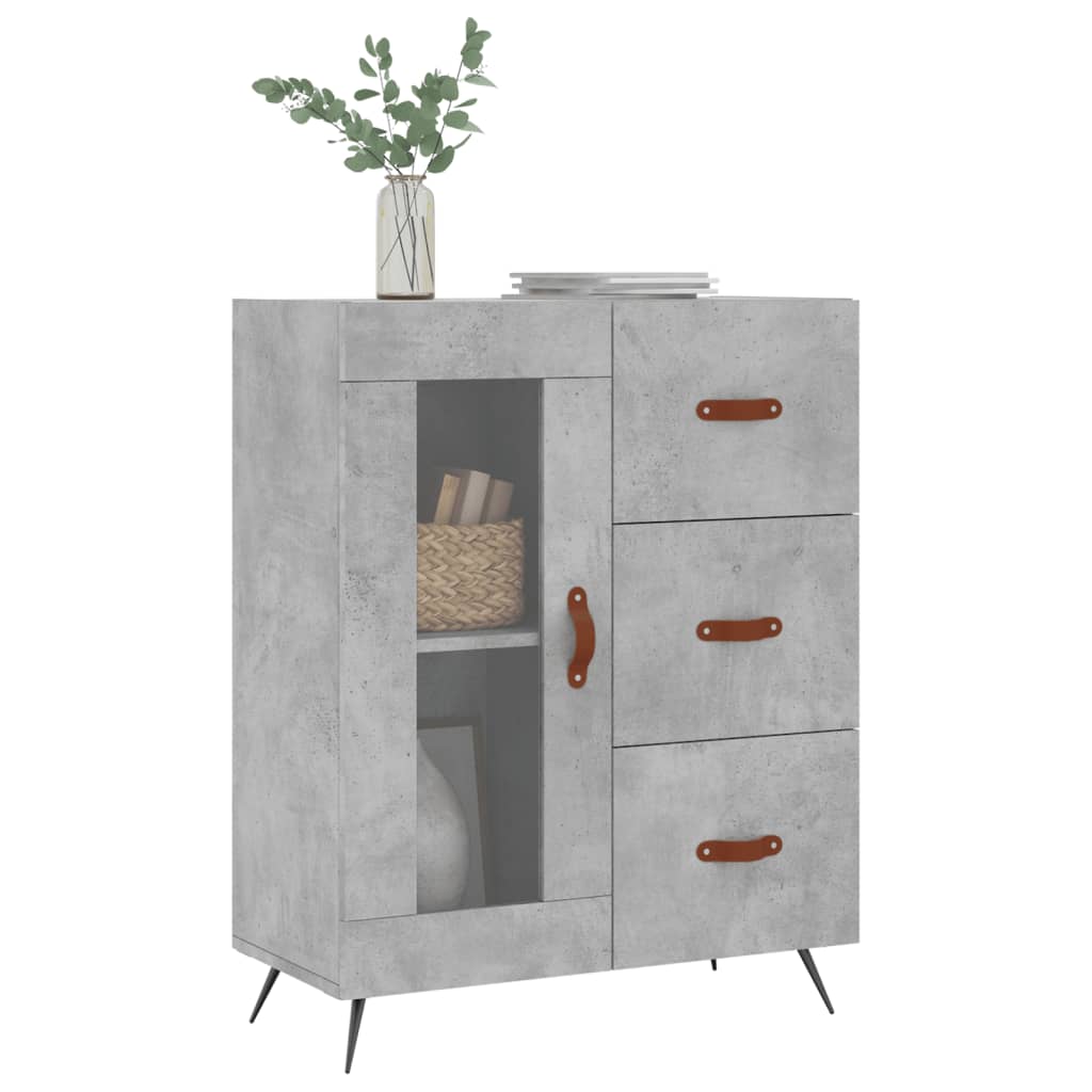 Dressoir 69,5x34x90 cm bewerkt hout betongrijs is nu te koop bij PeponiXL, paradijselijk wonen!