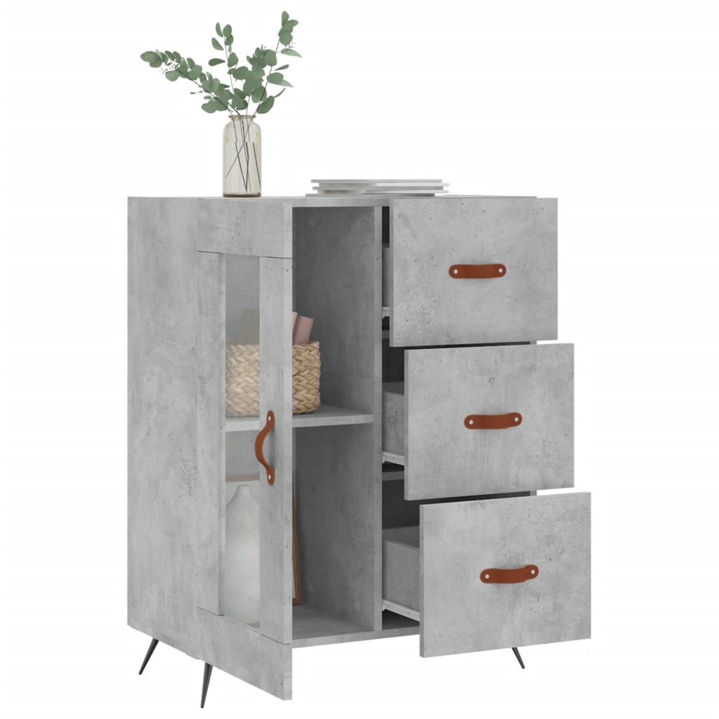 Dressoir 69,5x34x90 cm bewerkt hout betongrijs is nu te koop bij PeponiXL, paradijselijk wonen!