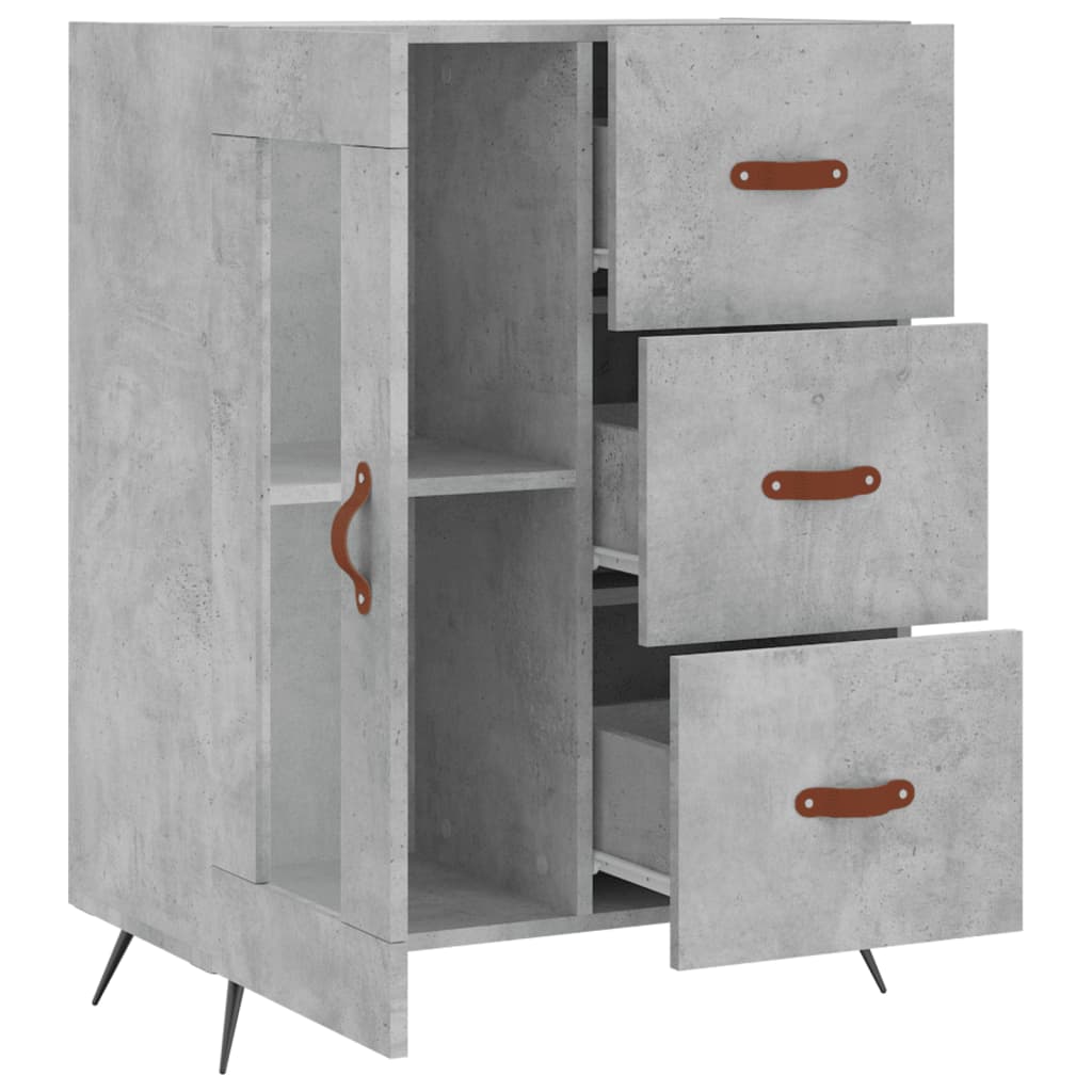 Dressoir 69,5x34x90 cm bewerkt hout betongrijs is nu te koop bij PeponiXL, paradijselijk wonen!