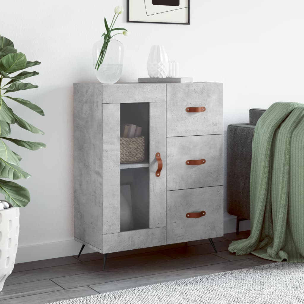 Dressoir 69,5x34x90 cm bewerkt hout betongrijs is nu te koop bij PeponiXL, paradijselijk wonen!
