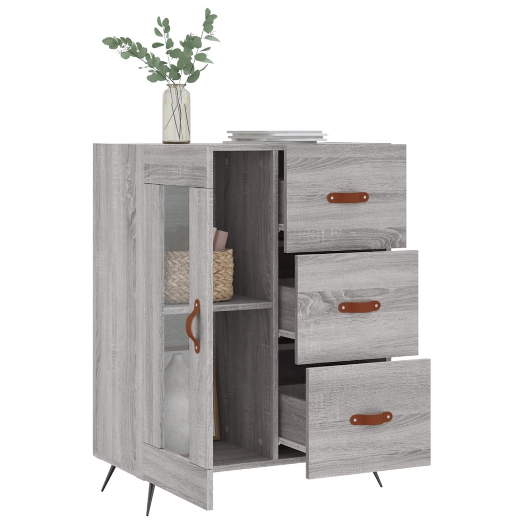 Dressoir 69,5x34x90 cm bewerkt hout grijs sonoma eikenkleurig is nu te koop bij PeponiXL, paradijselijk wonen!