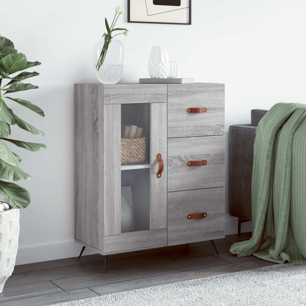 Dressoir 69,5x34x90 cm bewerkt hout grijs sonoma eikenkleurig is nu te koop bij PeponiXL, paradijselijk wonen!