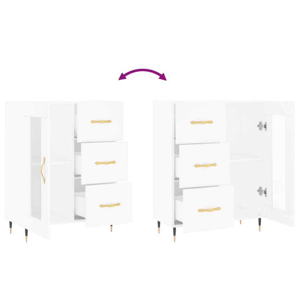 Dressoir 69,5x34x90 cm bewerkt hout wit is nu te koop bij PeponiXL, paradijselijk wonen!