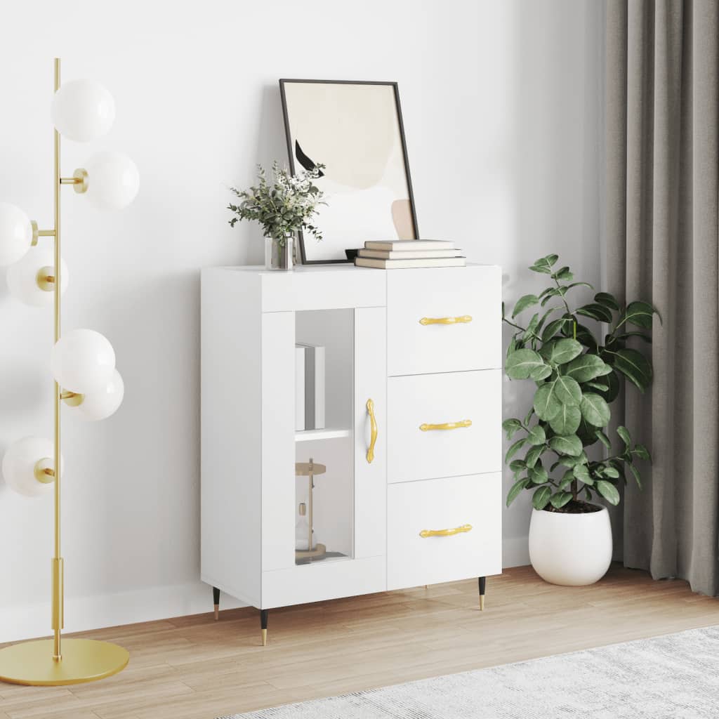 Dressoir 69,5x34x90 cm bewerkt hout wit is nu te koop bij PeponiXL, paradijselijk wonen!