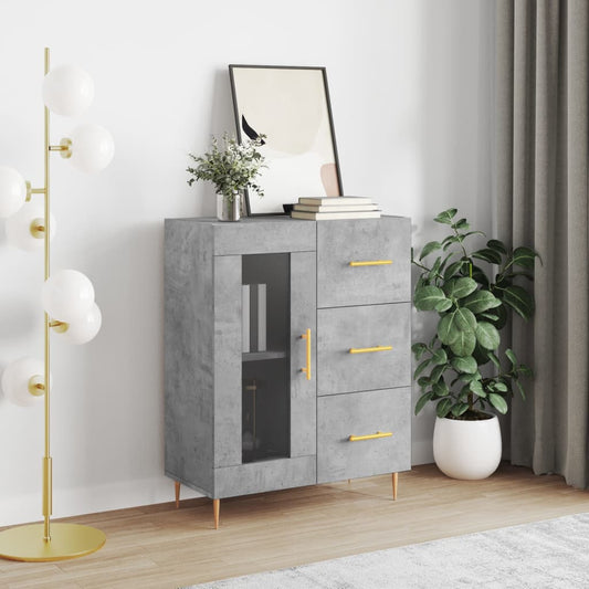 Dressoir 69,5x34x90 cm bewerkt hout betongrijs is nu te koop bij PeponiXL, paradijselijk wonen!