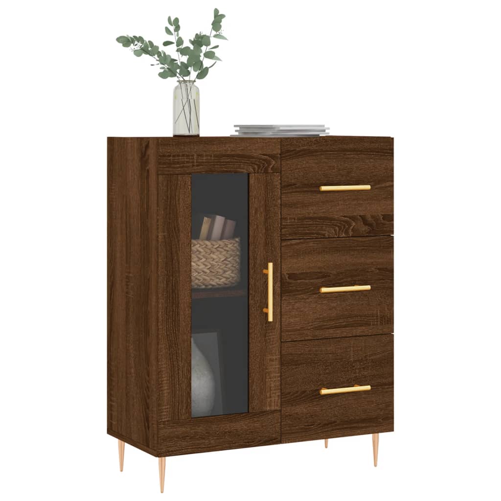 Dressoir 69,5x34x90 cm bewerkt hout bruin eikenkleur is nu te koop bij PeponiXL, paradijselijk wonen!