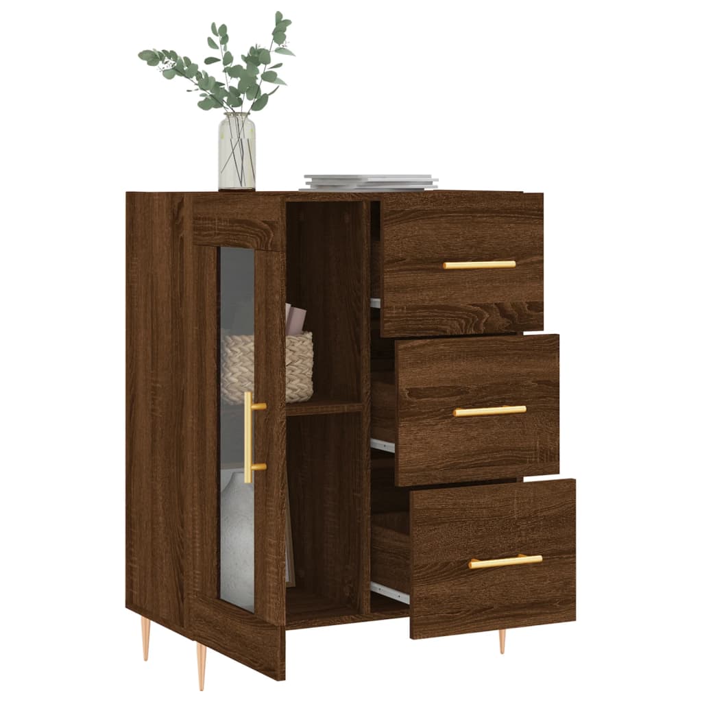 Dressoir 69,5x34x90 cm bewerkt hout bruin eikenkleur is nu te koop bij PeponiXL, paradijselijk wonen!