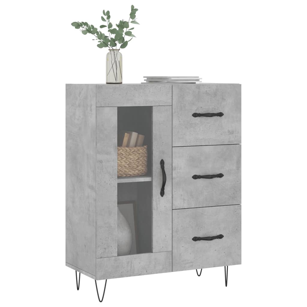 Dressoir 69,5x34x90 cm bewerkt hout betongrijs is nu te koop bij PeponiXL, paradijselijk wonen!