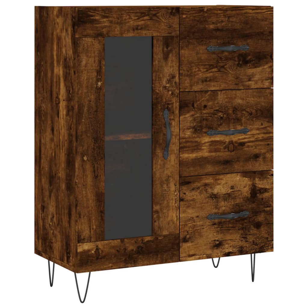 Dressoir 69,5x34x90 cm bewerkt hout gerookt eikenkleurig is nu te koop bij PeponiXL, paradijselijk wonen!