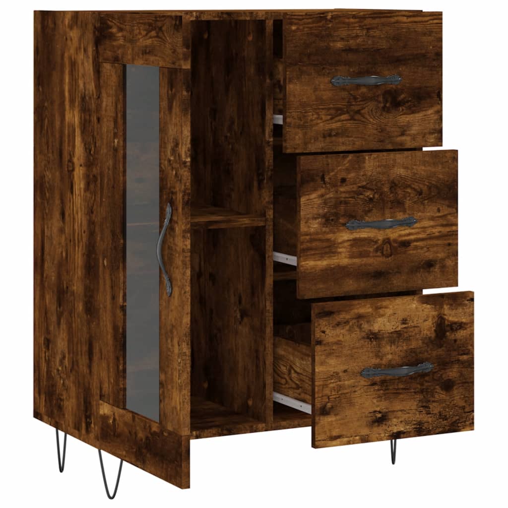 Dressoir 69,5x34x90 cm bewerkt hout gerookt eikenkleurig is nu te koop bij PeponiXL, paradijselijk wonen!