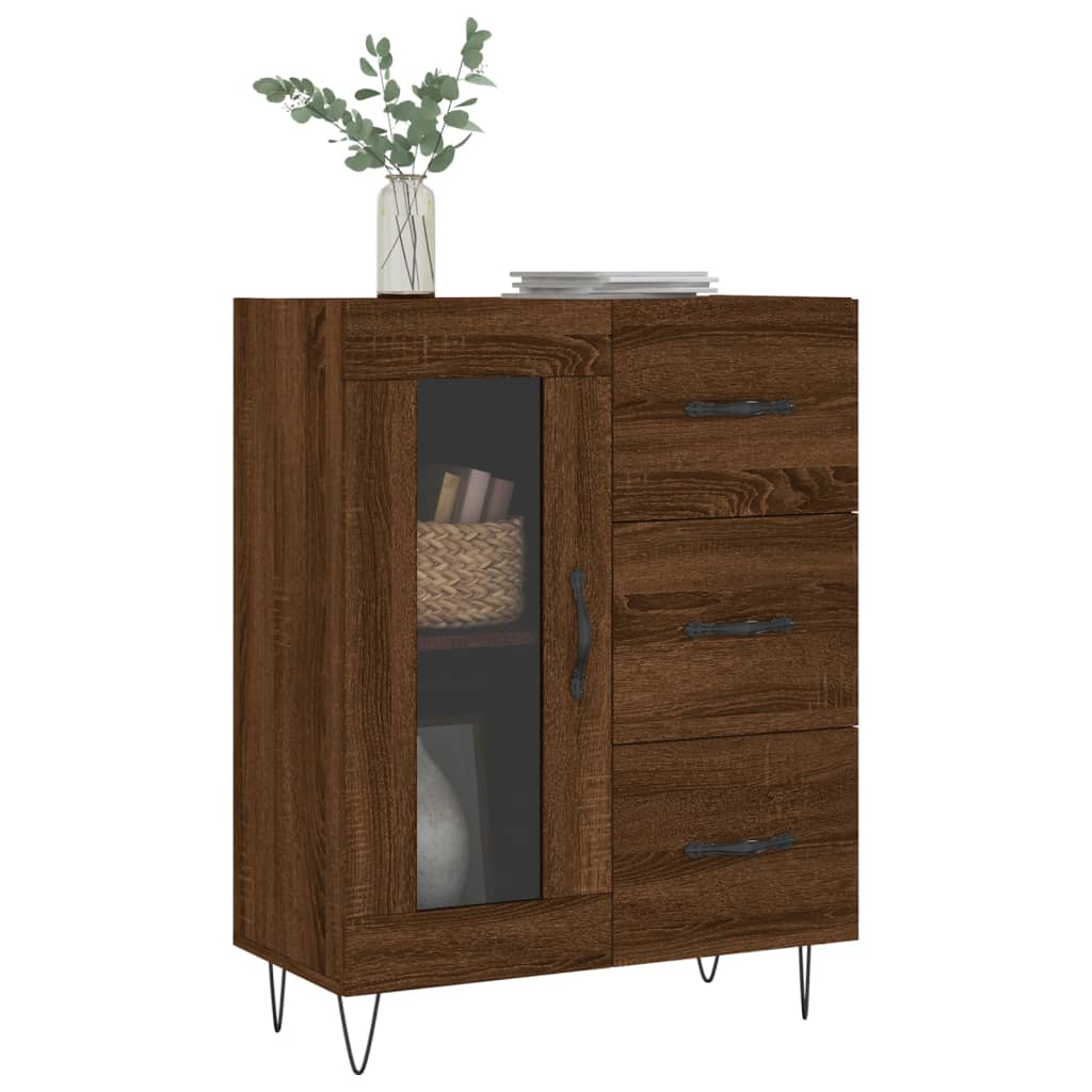 Dressoir 69,5x34x90 cm bewerkt hout bruin eikenkleur is nu te koop bij PeponiXL, paradijselijk wonen!