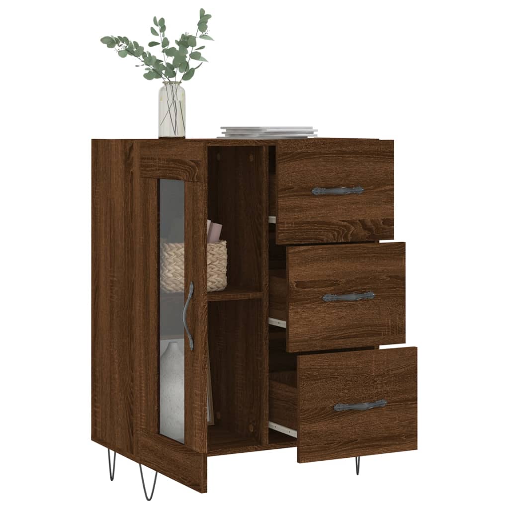 Dressoir 69,5x34x90 cm bewerkt hout bruin eikenkleur is nu te koop bij PeponiXL, paradijselijk wonen!