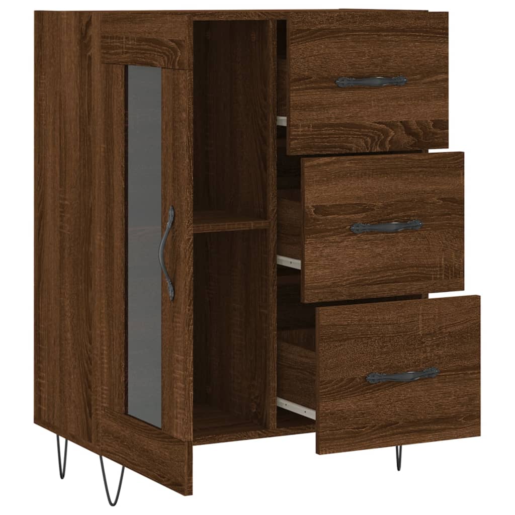 Dressoir 69,5x34x90 cm bewerkt hout bruin eikenkleur is nu te koop bij PeponiXL, paradijselijk wonen!