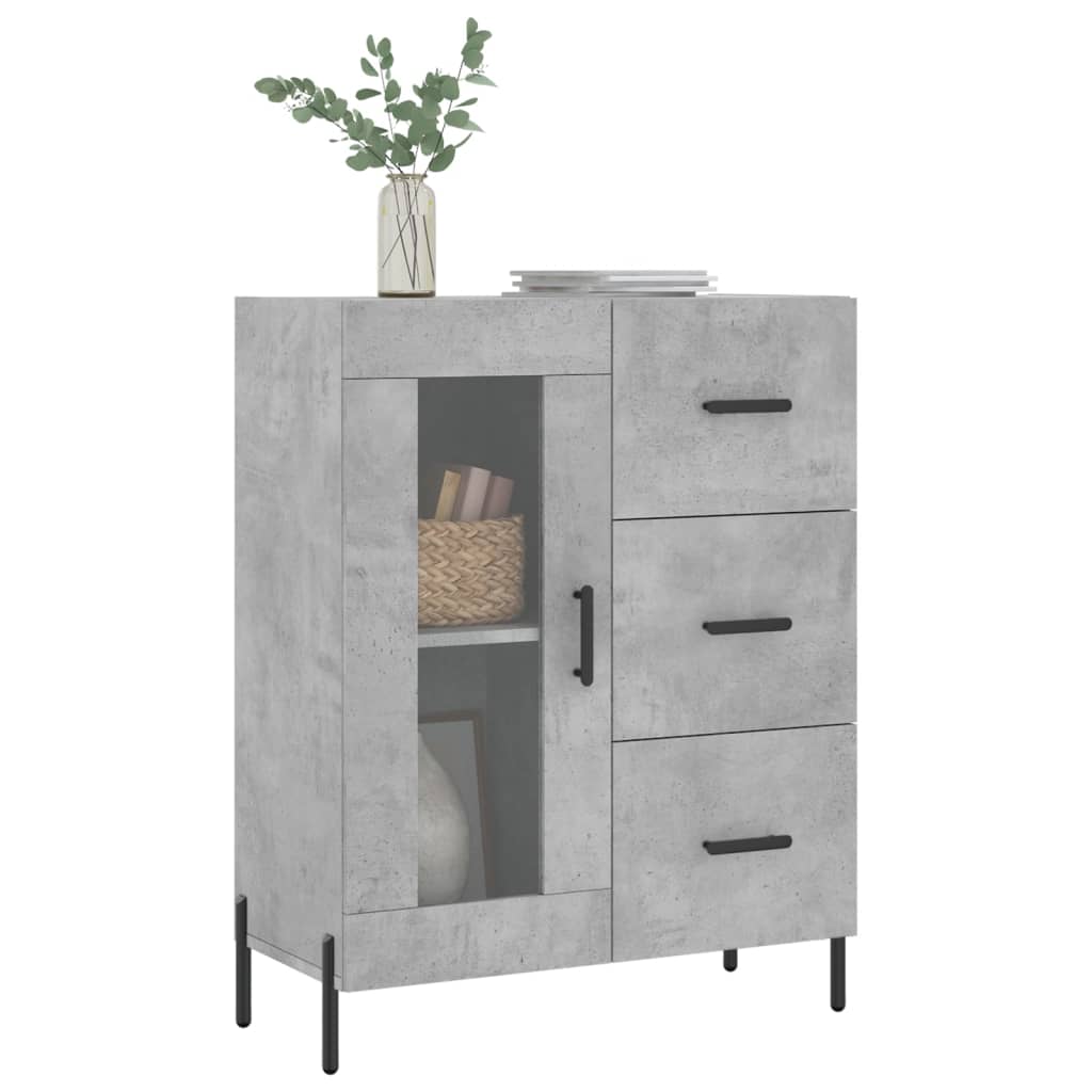 Dressoir 69,5x34x90 cm bewerkt hout betongrijs is nu te koop bij PeponiXL, paradijselijk wonen!