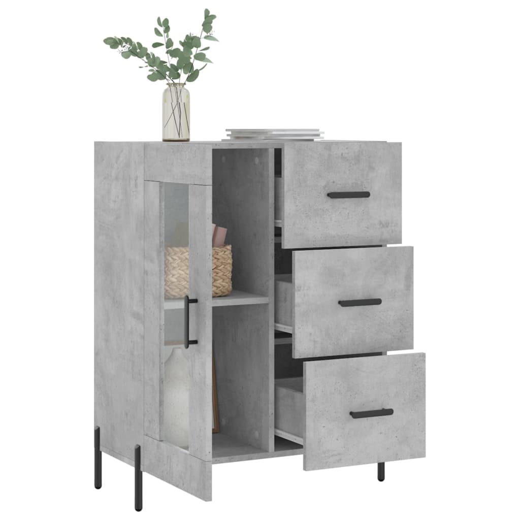 Dressoir 69,5x34x90 cm bewerkt hout betongrijs is nu te koop bij PeponiXL, paradijselijk wonen!