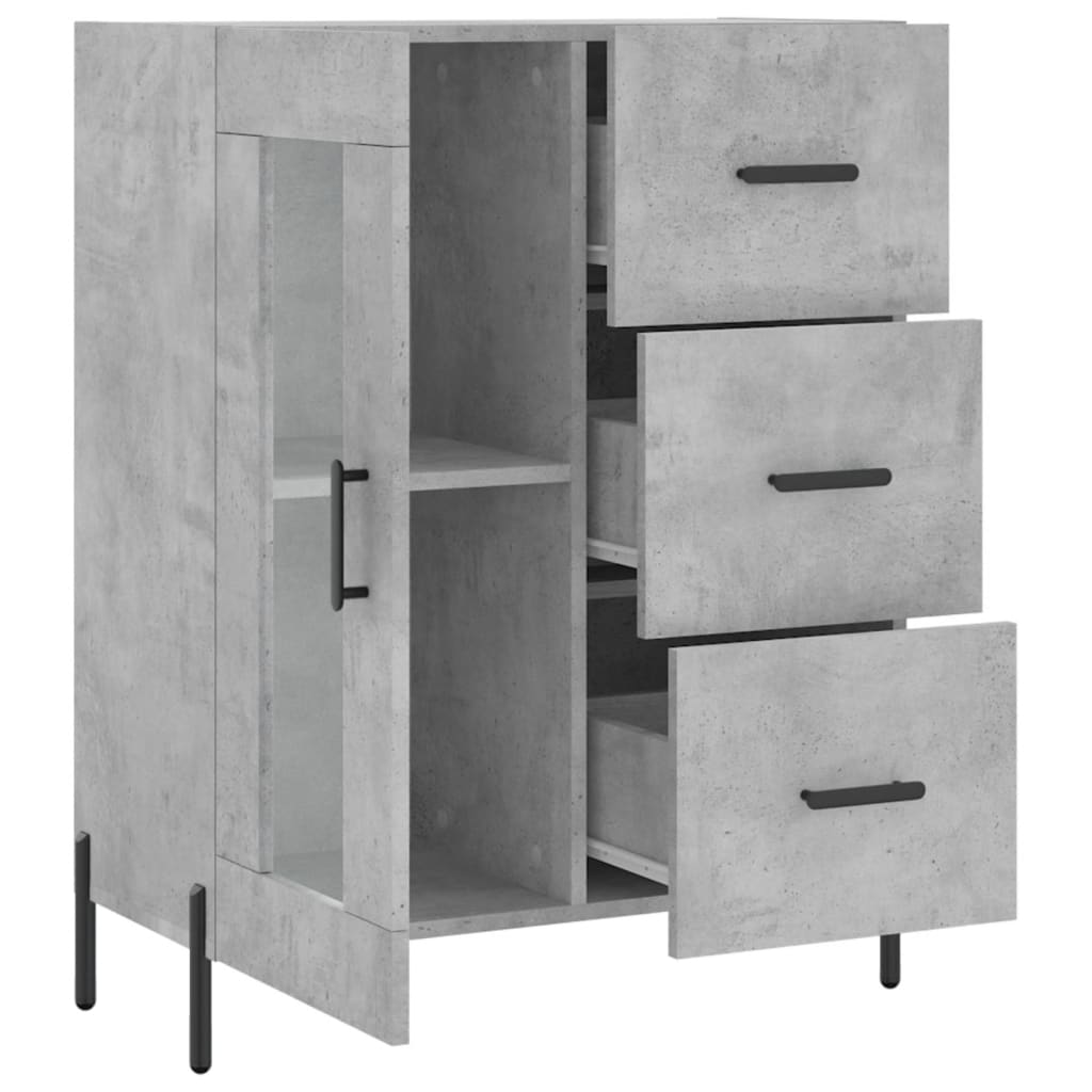 Dressoir 69,5x34x90 cm bewerkt hout betongrijs is nu te koop bij PeponiXL, paradijselijk wonen!