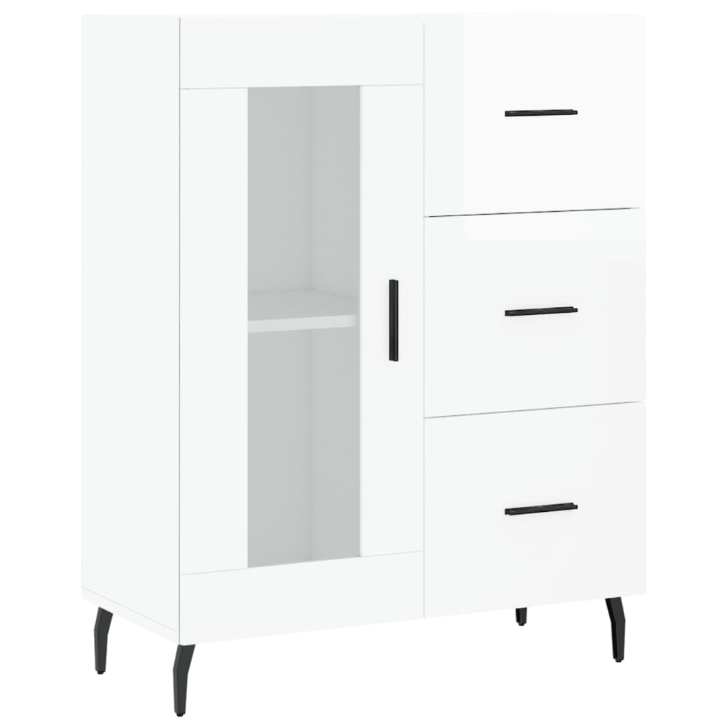 Dressoir 69,5x34x90 cm bewerkt hout hoogglans wit is nu te koop bij PeponiXL, paradijselijk wonen!