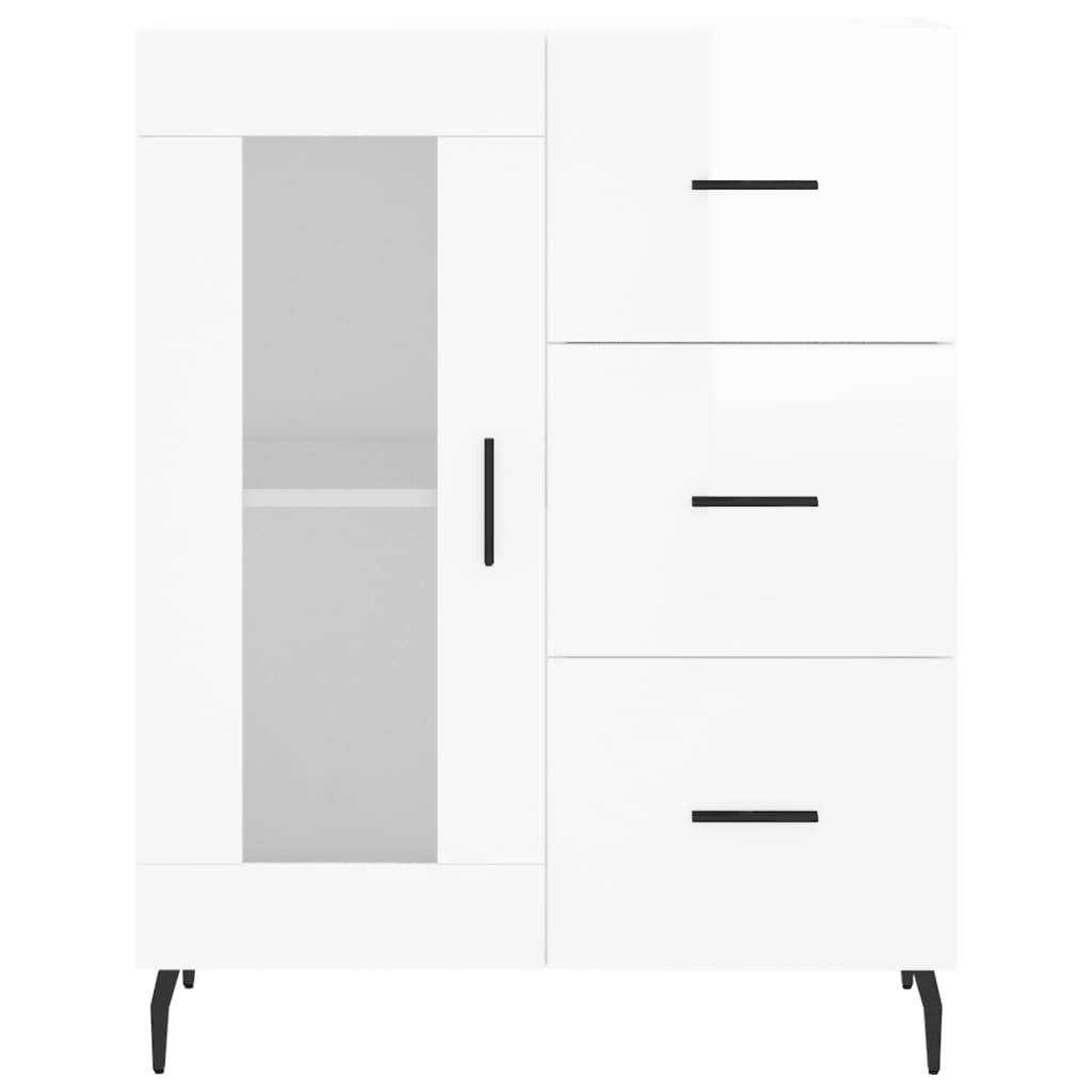 Dressoir 69,5x34x90 cm bewerkt hout hoogglans wit is nu te koop bij PeponiXL, paradijselijk wonen!