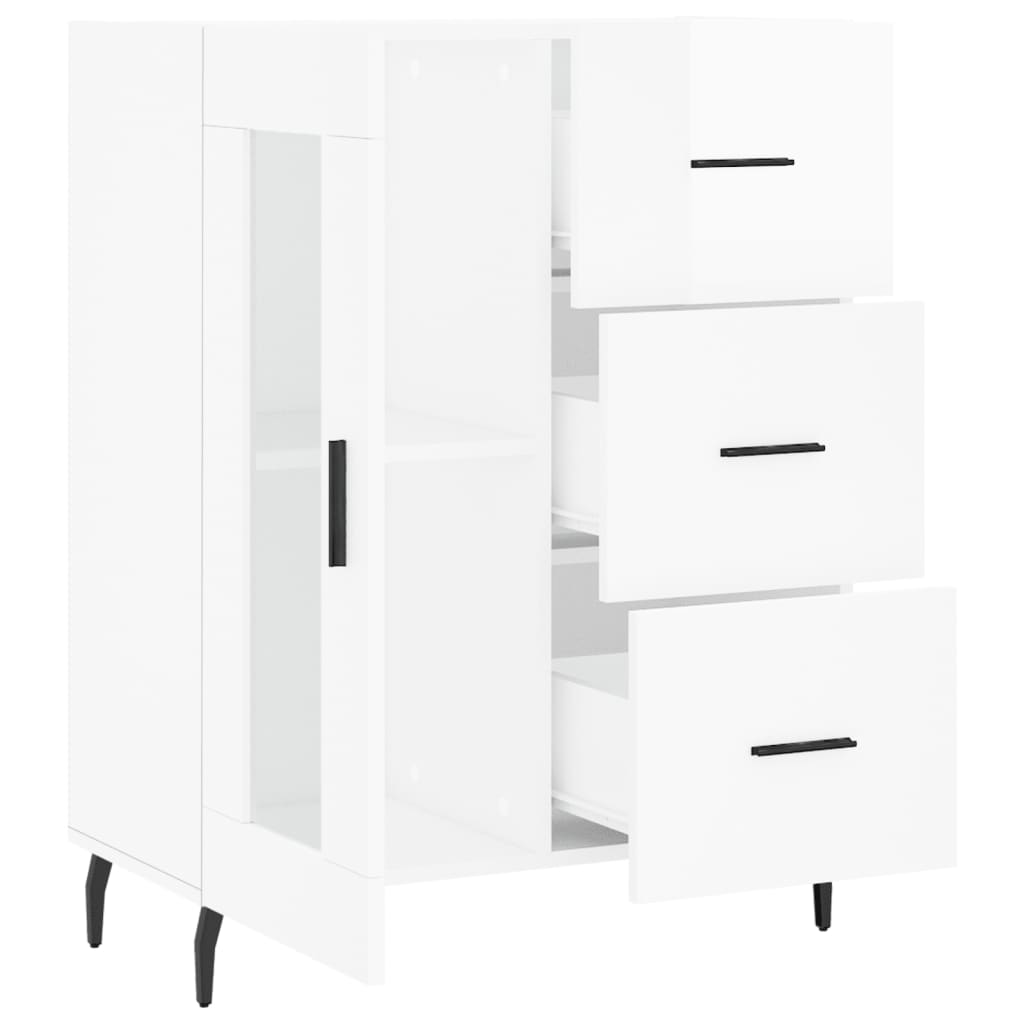 Dressoir 69,5x34x90 cm bewerkt hout hoogglans wit is nu te koop bij PeponiXL, paradijselijk wonen!