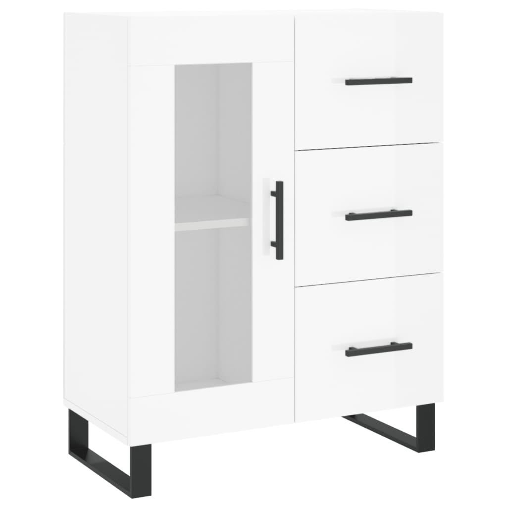 Dressoir 69,5x34x90 cm bewerkt hout hoogglans wit is nu te koop bij PeponiXL, paradijselijk wonen!