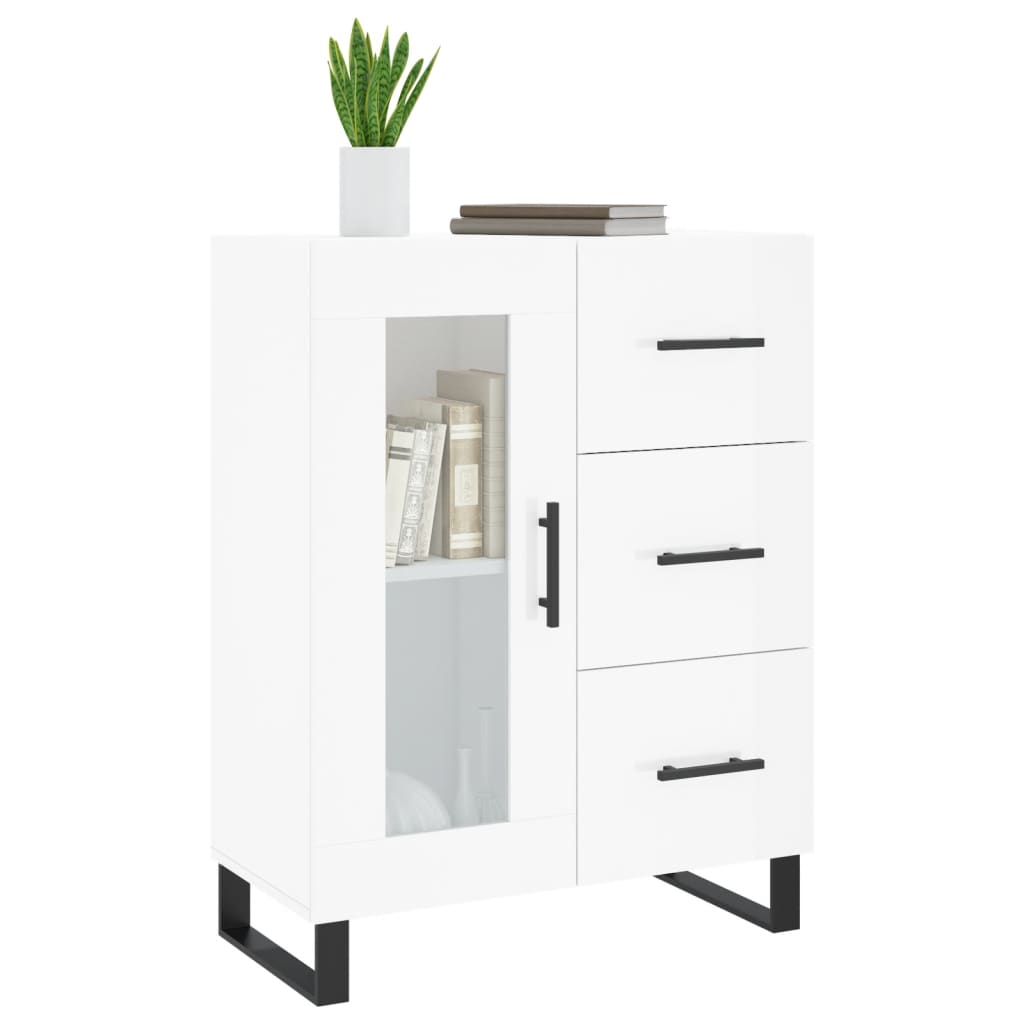 Dressoir 69,5x34x90 cm bewerkt hout hoogglans wit is nu te koop bij PeponiXL, paradijselijk wonen!